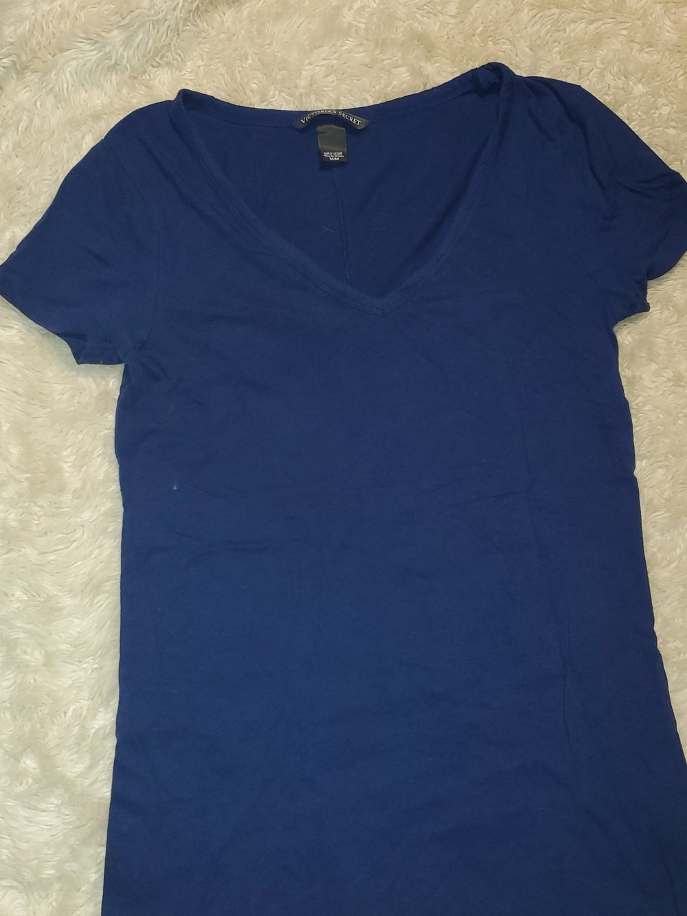 Victoria's Secret Deep Blue V-Neck Short Sleeve Tee